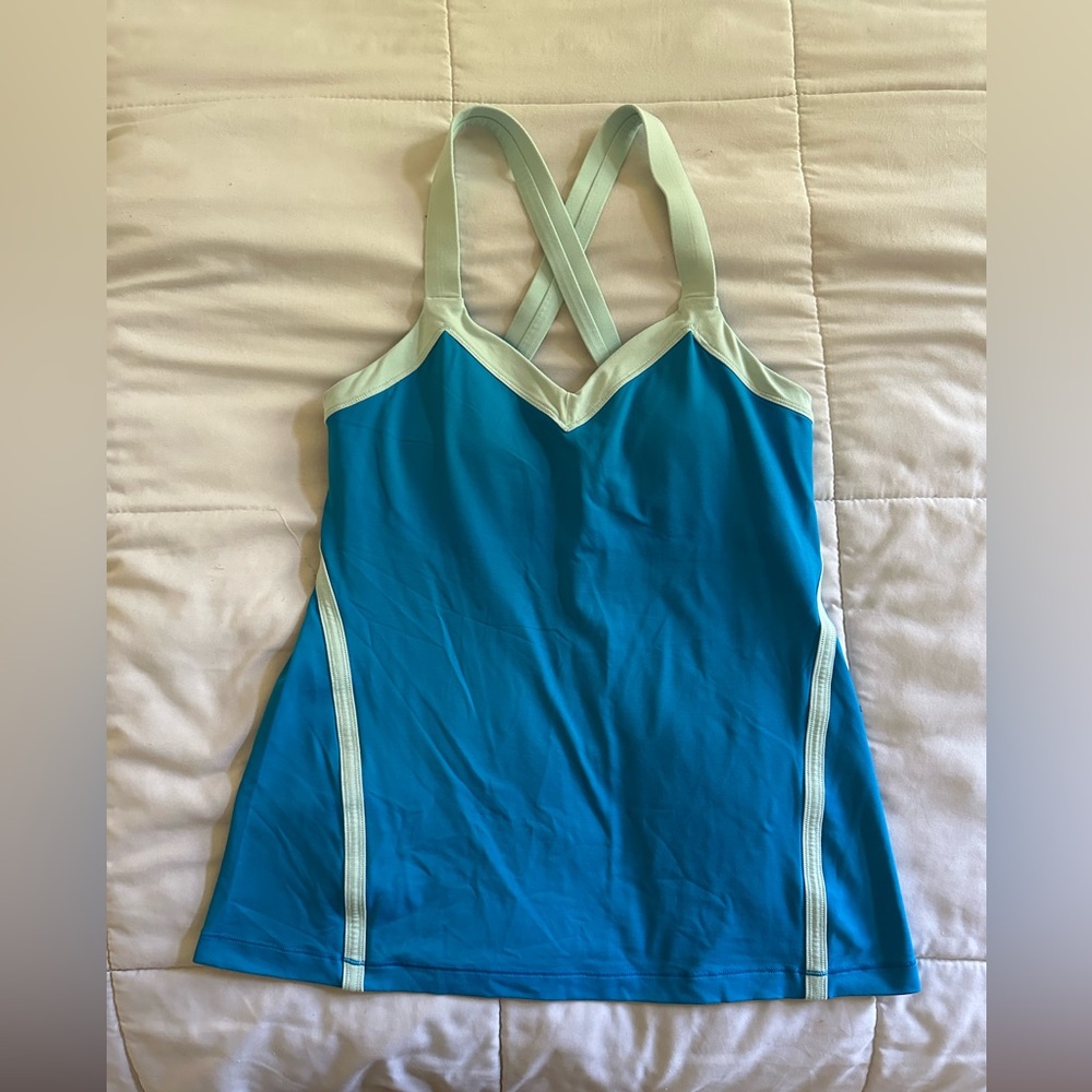 lululemon athletica Blue and mint Tank Top